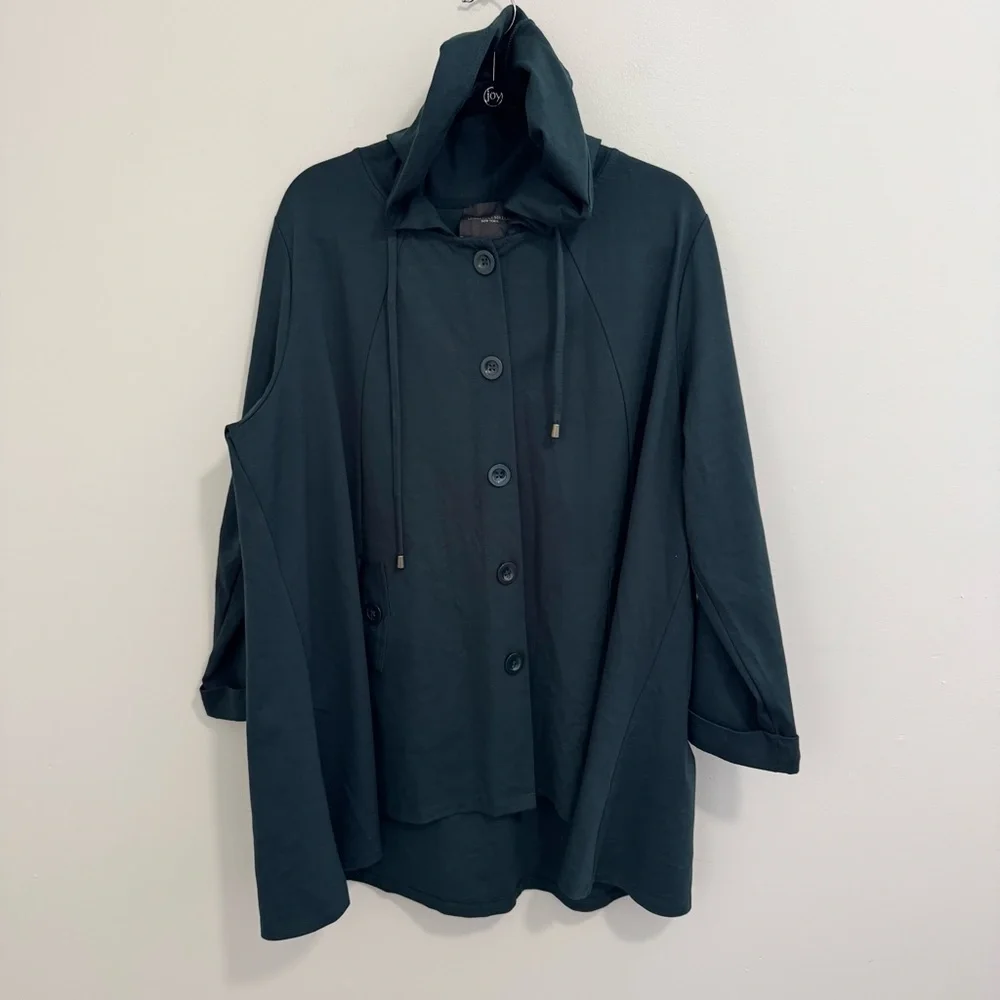 Christian Siriano Dark Teal Hooded Jacket